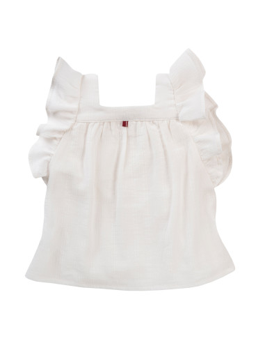 Camicetta baby in mussola di cotone bio - col. bianco