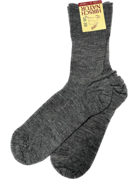 Calzino corto adulto in lana sottile mista alpaca - col. grigio