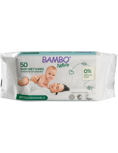 Salviettine umidificate 100% biodegradabili Bambo Nature