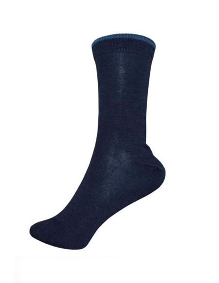 Calzini corti in lana mista cotone bio - col. blu marine