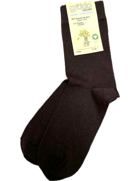 Calzini corti in cotone bio - col. marrone scuro