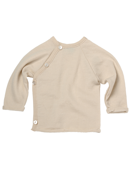 Pullover baby in spugna di lana/ seta -col. ecrù