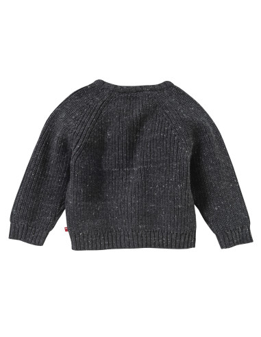 Cardigan baby in cotone biologico - col. antracite melange