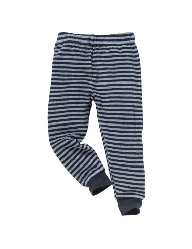 Pigiama in spugna di cotone biologico -col. righe blu notte
