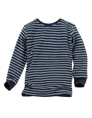 Pigiama in spugna di cotone biologico -col. righe blu notte