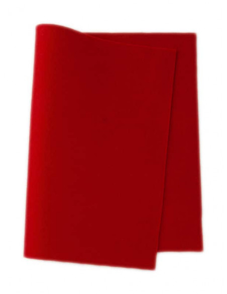 Panno in feltro di pura lana 20x30cm - col. rosso 507