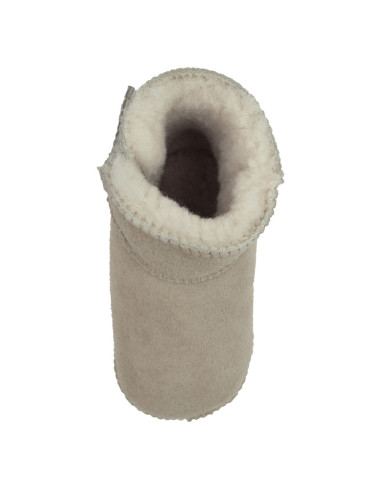Baby scarpine in pelle di agnello con velcro - col. beige
