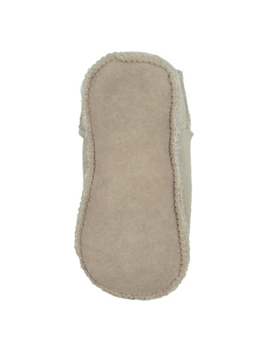 Baby scarpine in pelle di agnello con velcro - col. beige
