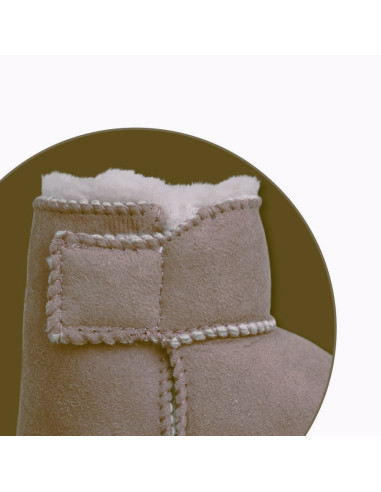 Baby scarpine in pelle di agnello con velcro - col. beige