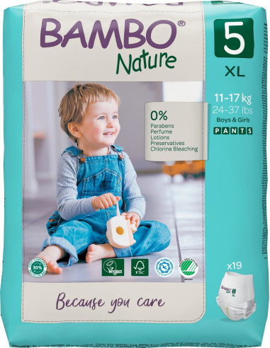 Pannolini a mutandina Bambo Nature Taglia 5 (12-18kg) - pacco risparmio