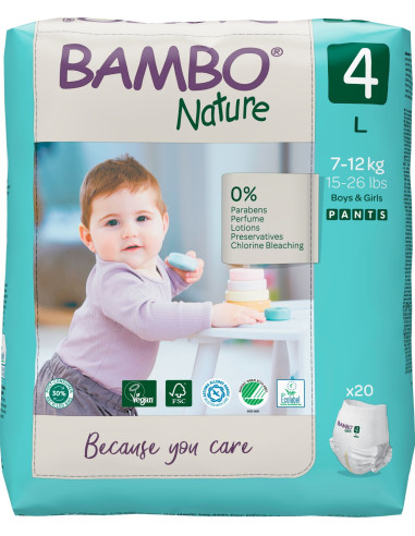 Pannolini a mutandina Bambo Nature Taglia 4 (7-14kg)