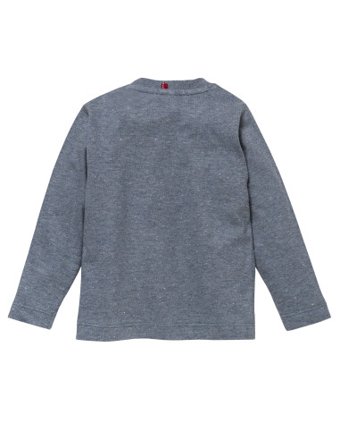 Maglietta lunga baby in cotone bio "Pesci" - col. oceano melange