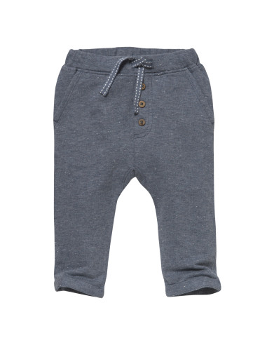 Pantalone baby in cotone bio - col. oceano melange