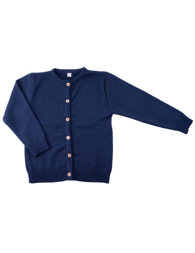 Cardigan in lana Merino -col. blu scuro