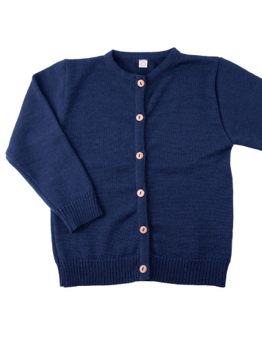 Cardigan in lana Merino -col. blu scuro