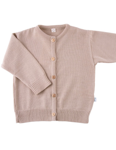 Cardigan in lana Merino - col. beige