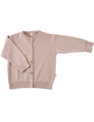 Cardigan in lana Merino - col. beige