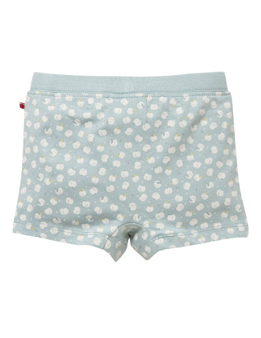 Shorty bambina in cotone biologico "Mele" - col. acqua
