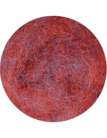Lana cardata arancio - blu chiaro melange 61209