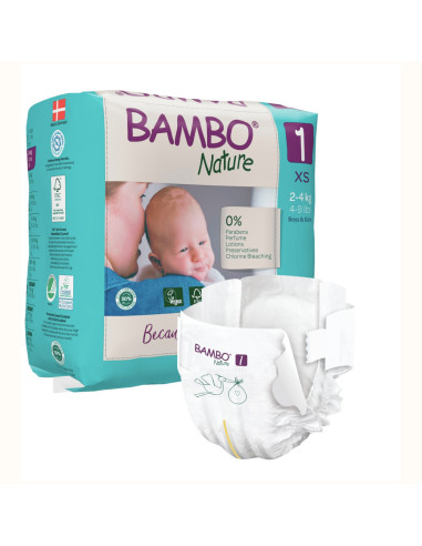 Pannolini ecologici Bambo Nature Eco friendly Taglia 1 (2-4 kg)