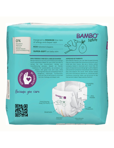 Pannolini ecologici Bambo Nature Eco friendly Taglia 1 (2-4 kg)