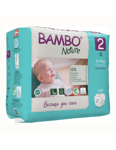 Pannolini ecologici Bambo Nature Eco friendly Taglia 2 (3-6 kg) - pacco scorta