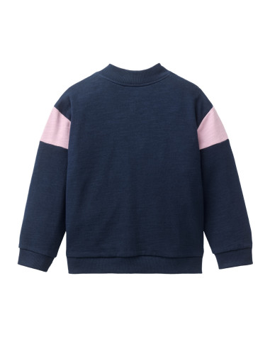 Felpa con zip in cotone bio "Pony"- col. blu
