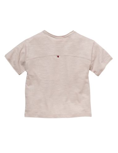 T-Shirt in cotone bio "Let's Have Fun" - col. beige