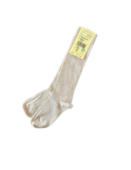 Calzini lunghi in cotone bio - col. beige melange