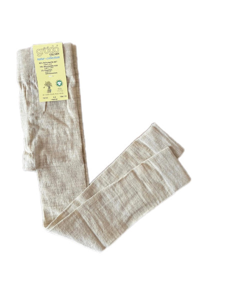 Leggings in lana mista cotone bio - col. beige melange