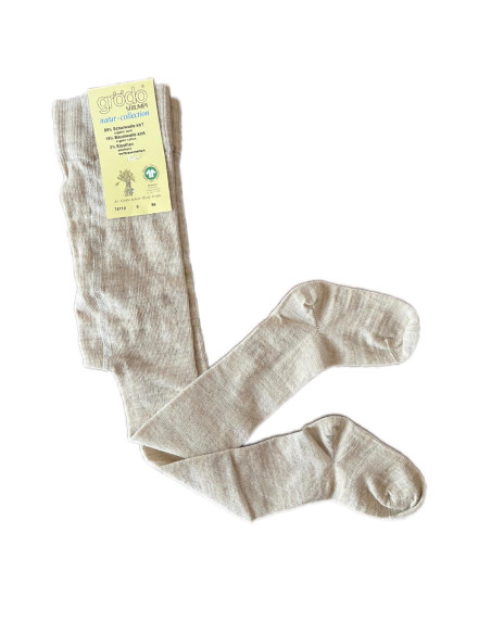Calzamaglia in lana mista cotone bio - col. beige melange