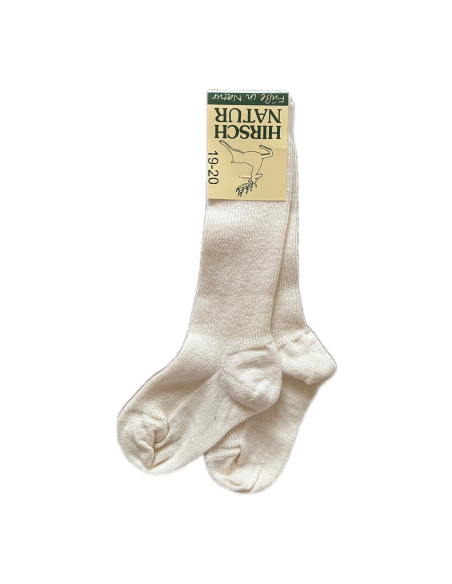 Calzino lungo in lana mista cotone bio - col. bianco naturale