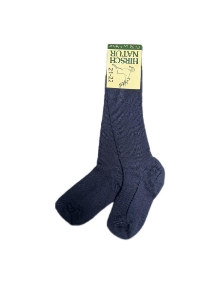 Calzino lungo in lana mista cotone bio - col. blu scuro