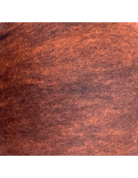 Lana cardata arancio - nero melange 20914