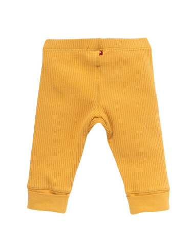 Leggings in cotone bio a costine - col. giallo