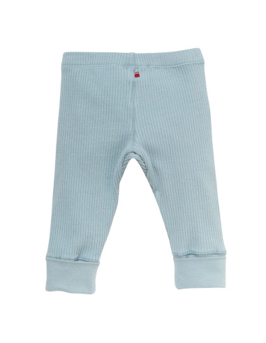 Leggings in cotone bio a costine - col. azzurro
