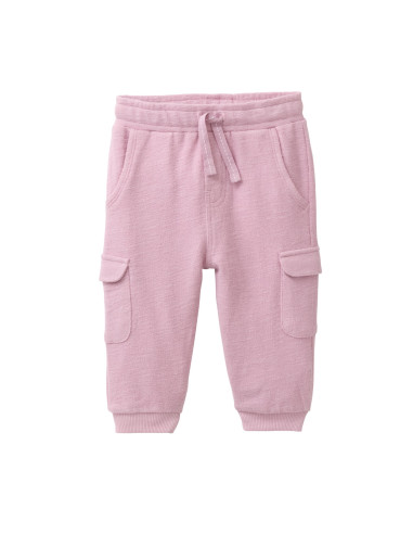 Pantalone cargo baby in cotone bouclé - col. malva