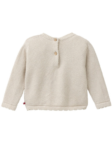 Pullover bimba in cotone bio -col. bianco perla