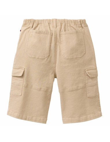 Bermuda cargo in twill di cotone bio -col. beige