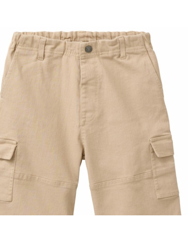 Bermuda cargo in twill di cotone bio -col. beige