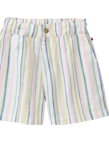 Pantaloncini shorts in cotone bio a righe multicolore