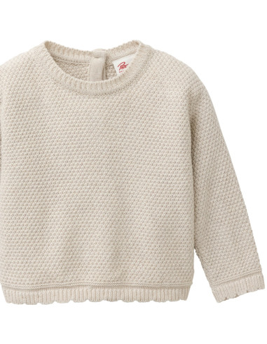Pullover bimba in cotone bio -col. bianco perla