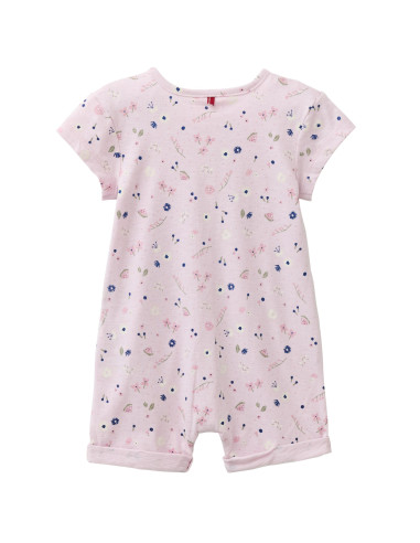 Pagliaccetto baby in cotone bio con taschine- col. rosa fantasia