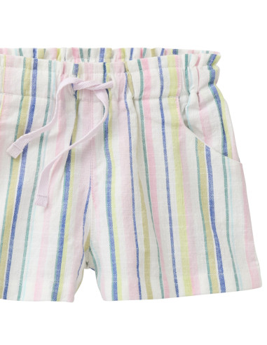 Pantaloncini baby in cotone bio a righe multicolore