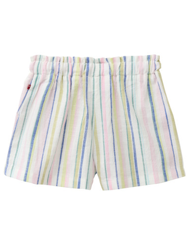Pantaloncini baby in cotone bio a righe multicolore