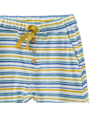 Baby shorts in cotone bio a righe multicolore