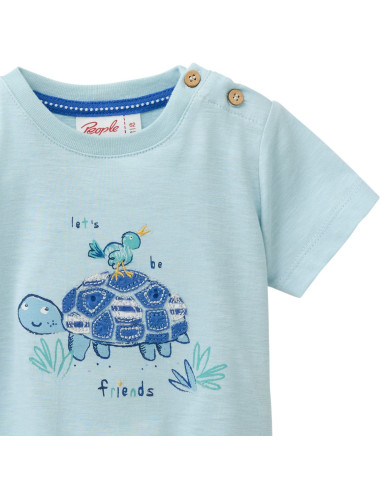 T-Shirt baby in cotone bio "Tartaruga" - col. menta