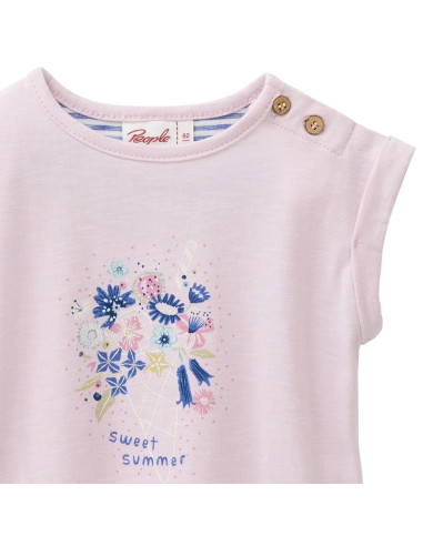 T-Shirt baby in cotone biologico "Sweet Summer" - col. rosa