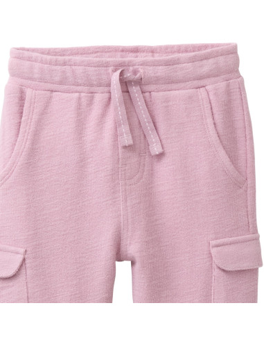 Pantalone cargo baby in cotone bouclé - col. malva