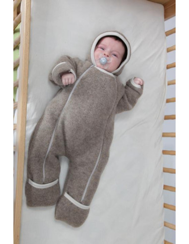 Baby Overall in pile di lana -col. sabbia melange